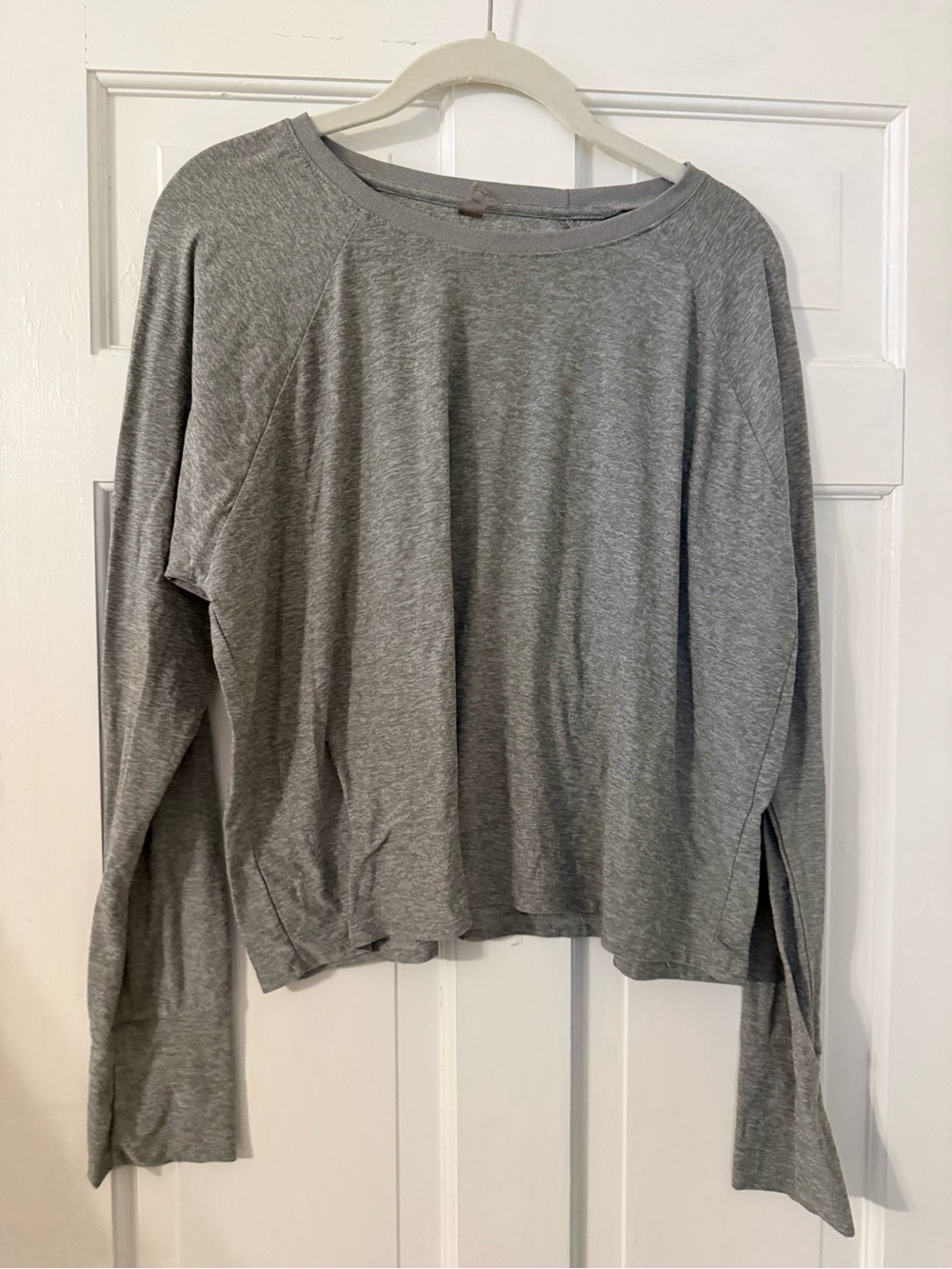 Beyond Yoga Heather Gray Scoop Neck Pullover